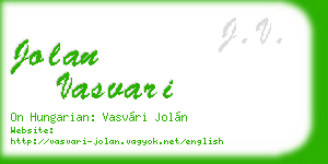 jolan vasvari business card